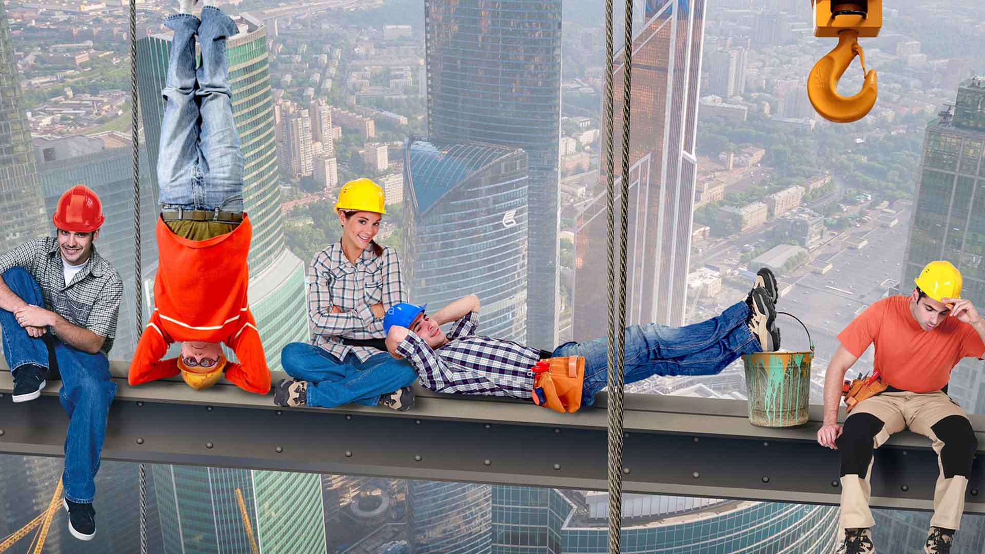 Construction crane at sunset